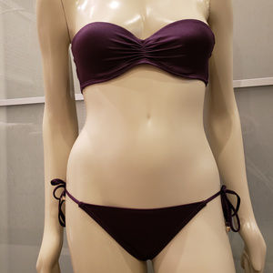 VS Plum Strapless String Bikini - Size: 32B Small